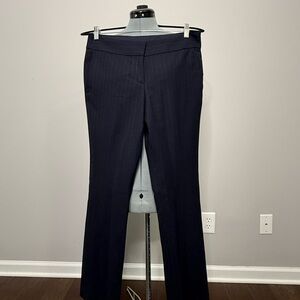 Tory Burch Wool Blend Navy Pinstripe Women's Trousers